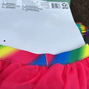 NWT Way to Celebrate! Pink Rainbow Unicorn Tutu Kit Tulle Skirt Wings Headband
